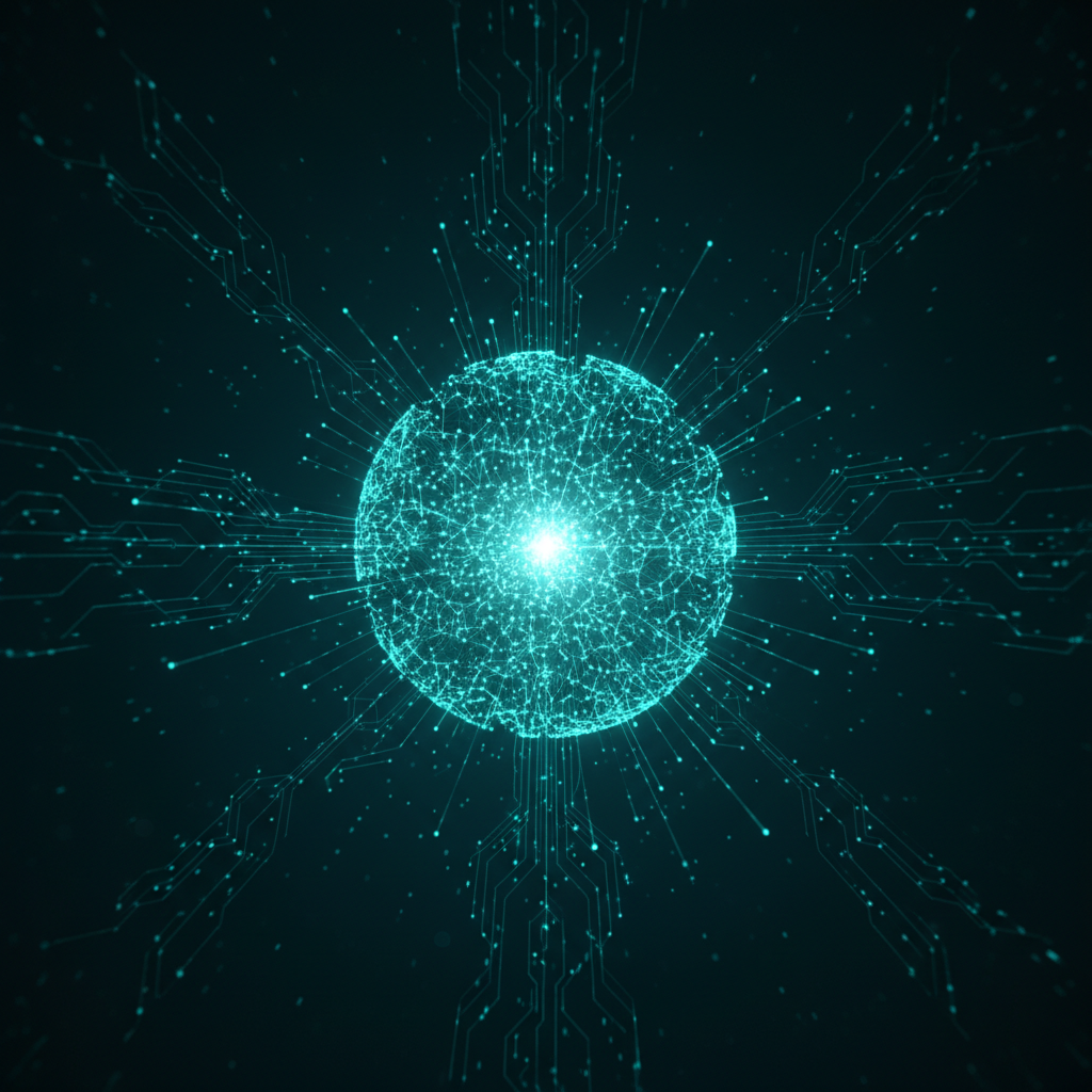 Neural network visualization representing evidence analysis