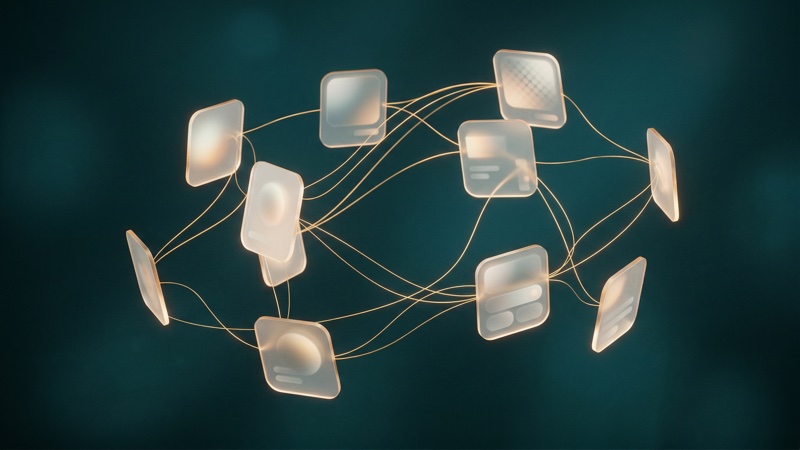 Curated app list cards arranged in a grid