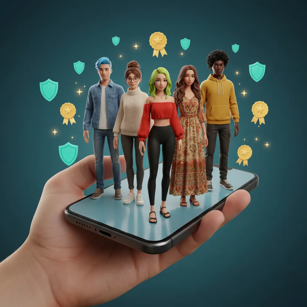 AI companion app avatars displayed on a smartphone with safety ratings